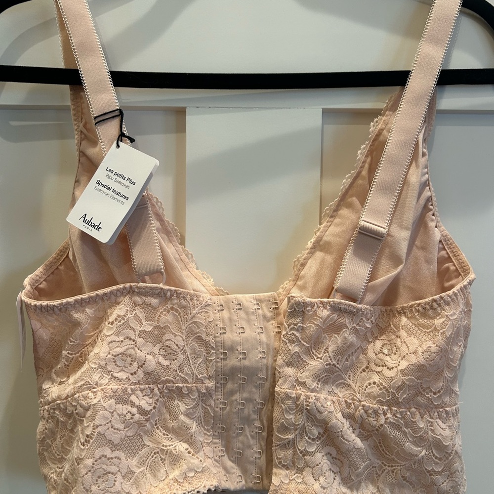Aubade Pink Bralette with Floral lace .